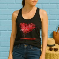 Valentines Day Heart Shaped Tree Womens Tank Top
