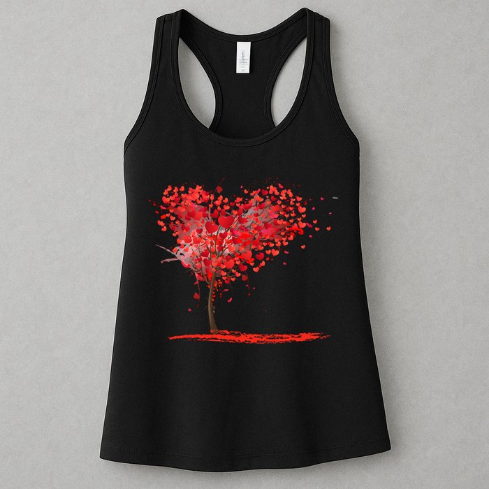 Valentines Day Heart Shaped Tree Womens Tank Top