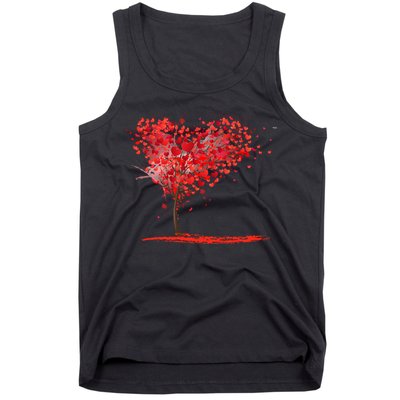 Valentines Day Heart Shaped Tree Tank Top