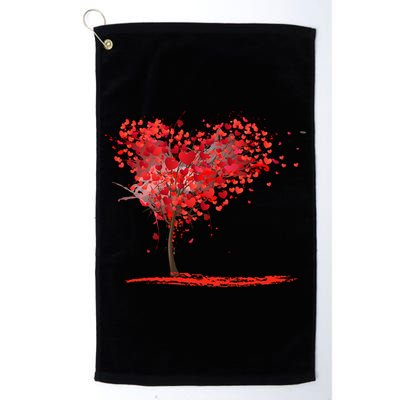 Valentines Day Heart Shaped Tree Golf Towel