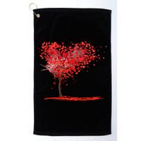 Valentines Day Heart Shaped Tree Golf Towel