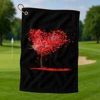 Valentines Day Heart Shaped Tree Golf Towel
