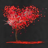 Valentines Day Heart Shaped Tree Golf Towel