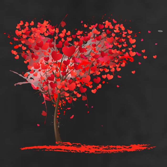 Valentines Day Heart Shaped Tree Golf Towel