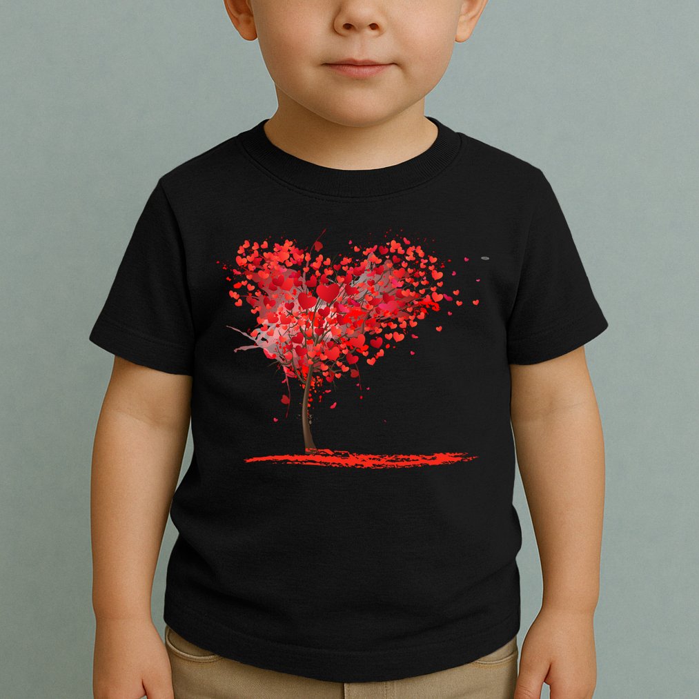 Valentines Day Heart Shaped Tree Toddler T-Shirt