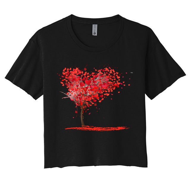 Valentines Day Heart Shaped Tree Crop Top