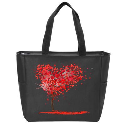 Valentines Day Heart Shaped Tree Zip Tote Bag