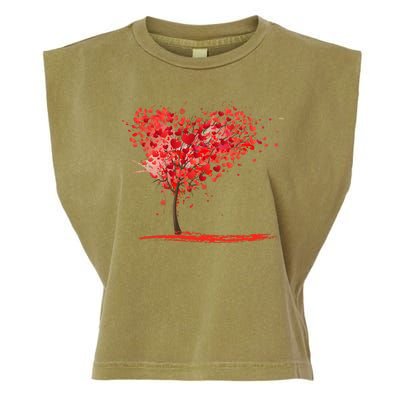 Valentines Day Heart Shaped Tree Garment-Dyed Women's Muscle Tee