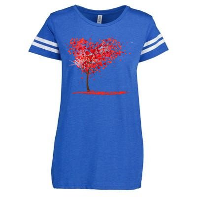 Valentines Day Heart Shaped Tree Enza Ladies Jersey Football T-Shirt