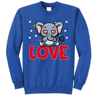 Valentine's Day Hearts Love Elephant Animal Lovers Gift Sweatshirt