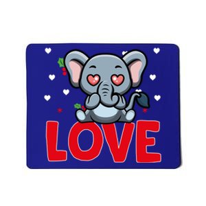 Valentine's Day Hearts Love Elephant Animal Lovers Gift Mousepad