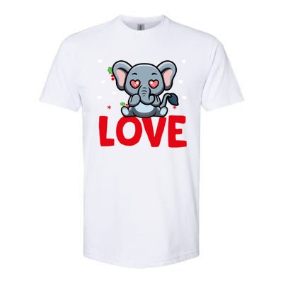 Valentine's Day Hearts Love Elephant Animal Lovers Gift Softstyle® CVC T-Shirt