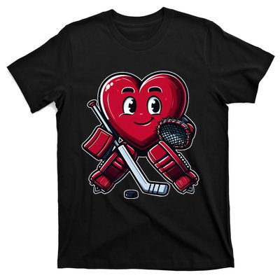 ValentineS Day Heart Ice Hockey Goalie T-Shirt