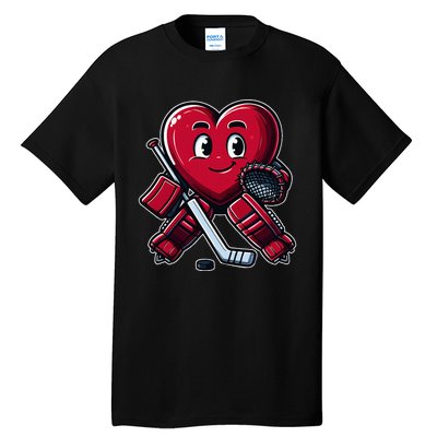 ValentineS Day Heart Ice Hockey Goalie Tall T-Shirt