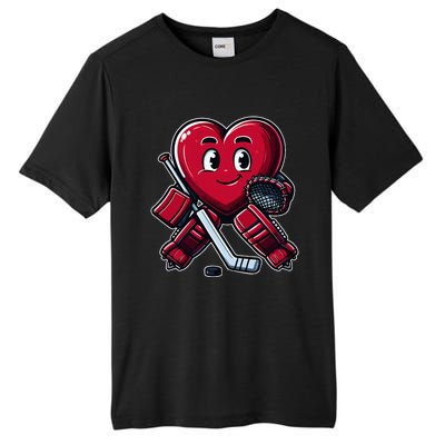 ValentineS Day Heart Ice Hockey Goalie Tall Fusion ChromaSoft Performance T-Shirt