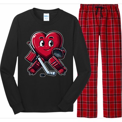 ValentineS Day Heart Ice Hockey Goalie Long Sleeve Pajama Set