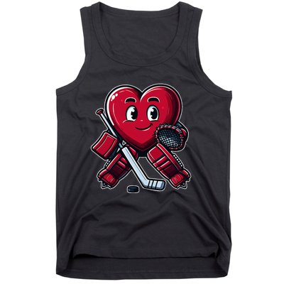 ValentineS Day Heart Ice Hockey Goalie Tank Top