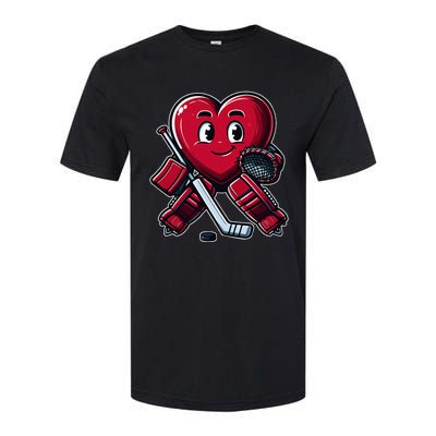 ValentineS Day Heart Ice Hockey Goalie Softstyle CVC T-Shirt