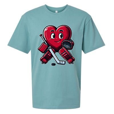 ValentineS Day Heart Ice Hockey Goalie Sueded Cloud Jersey T-Shirt