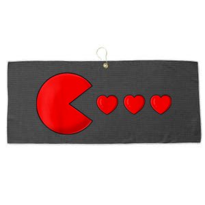 Valentines Day Hearts Funny Large Microfiber Waffle Golf Towel