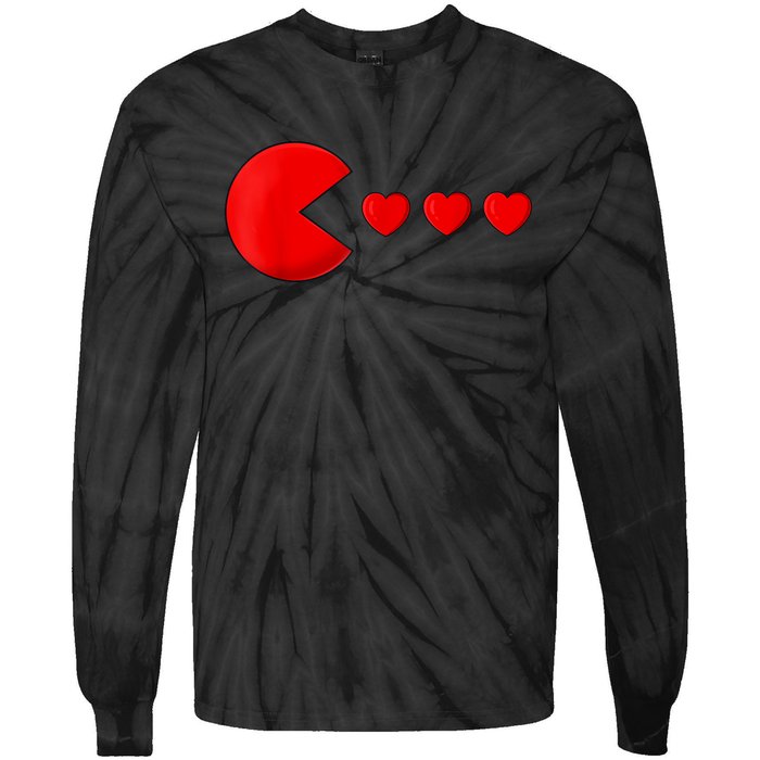 Valentines Day Hearts Funny Tie-Dye Long Sleeve Shirt