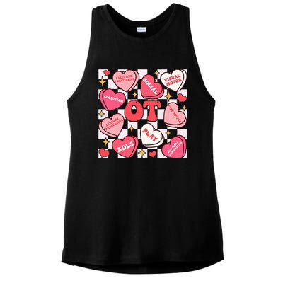 Valentines Day Heart Occupational Therapist Ot Therapy Ladies PosiCharge Tri-Blend Wicking Tank