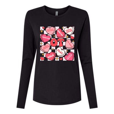 Valentines Day Heart Occupational Therapist Ot Therapy Womens Cotton Relaxed Long Sleeve T-Shirt