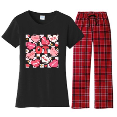 Valentines Day Heart Occupational Therapist Ot Therapy Women's Flannel Pajama Set