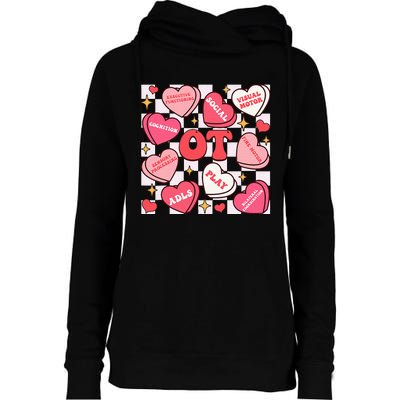 Valentines Day Heart Occupational Therapist Ot Therapy Womens Funnel Neck Pullover Hood