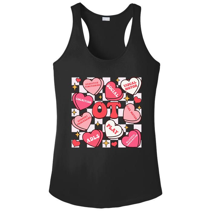 Valentines Day Heart Occupational Therapist Ot Therapy Ladies PosiCharge Competitor Racerback Tank