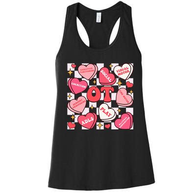 Valentines Day Heart Occupational Therapist Ot Therapy Women's Racerback Tank