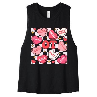 Valentines Day Heart Occupational Therapist Ot Therapy Women's Racerback Cropped Tank