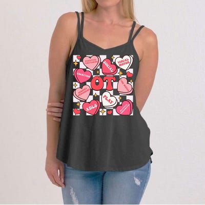 Valentines Day Heart Occupational Therapist Ot Therapy Women's Strappy Tank