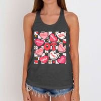 Valentines Day Heart Occupational Therapist Ot Therapy Women's Knotted Racerback Tank