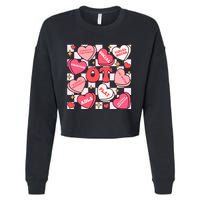 Valentines Day Heart Occupational Therapist Ot Therapy Cropped Pullover Crew