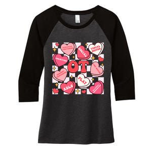 Valentines Day Heart Occupational Therapist Ot Therapy Women's Tri-Blend 3/4-Sleeve Raglan Shirt