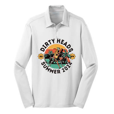 Vintage Dirty Heads Funny Silk Touch Performance Long Sleeve Polo