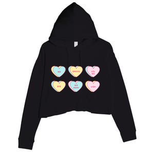 Valentines Day Hearts Candy Singles Awareness Day Gift Crop Fleece Hoodie