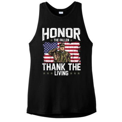 Veterans Day Honor The Fallen Military Veteran Cool Gift Ladies PosiCharge Tri-Blend Wicking Tank