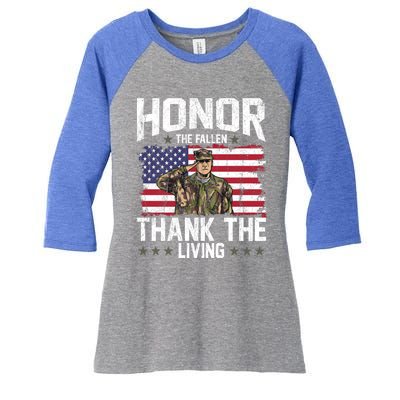 Veterans Day Honor The Fallen Military Veteran Cool Gift Women's Tri-Blend 3/4-Sleeve Raglan Shirt