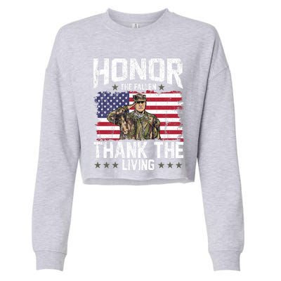 Veterans Day Honor The Fallen Military Veteran Cool Gift Cropped Pullover Crew