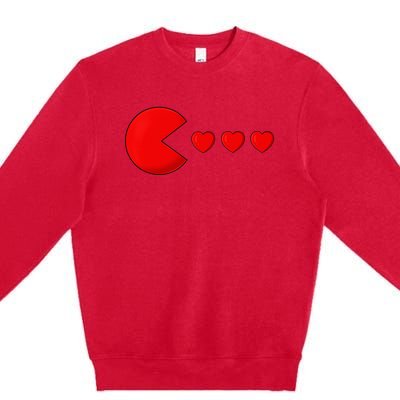 Valentines Day Hearts Funny Premium Crewneck Sweatshirt