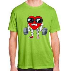 Valentines Day Heart Weightlifting Funny Deadlift Fitness Gift Adult ChromaSoft Performance T-Shirt