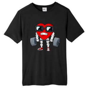 Valentines Day Heart Weightlifting Funny Deadlift Fitness Gift Tall Fusion ChromaSoft Performance T-Shirt