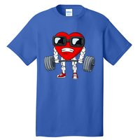 Valentines Day Heart Weightlifting Funny Deadlift Fitness Gift Tall T-Shirt