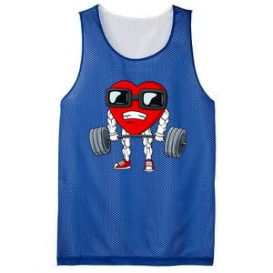 Valentines Day Heart Weightlifting Funny Deadlift Fitness Gift Mesh Reversible Basketball Jersey Tank