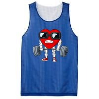 Valentines Day Heart Weightlifting Funny Deadlift Fitness Gift Mesh Reversible Basketball Jersey Tank