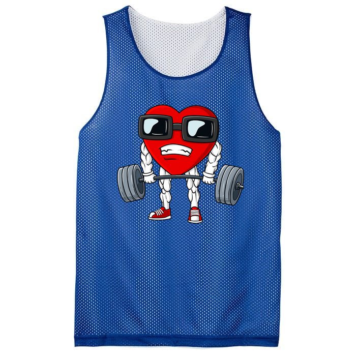 Valentines Day Heart Weightlifting Funny Deadlift Fitness Gift Mesh Reversible Basketball Jersey Tank