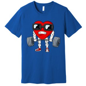 Valentines Day Heart Weightlifting Funny Deadlift Fitness Gift Premium T-Shirt