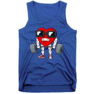 Valentines Day Heart Weightlifting Funny Deadlift Fitness Gift Tank Top